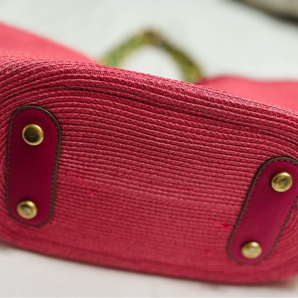 Y2K Juicy Couture Pink Tote with Green and Gold Chain Rare! - Picture 5 of 12